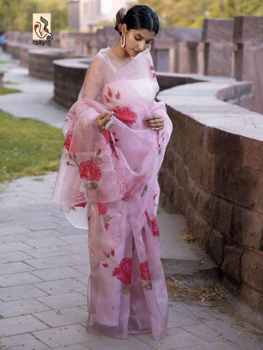 Organza Silk Printed Saree With Blouse Piece | OPS-01