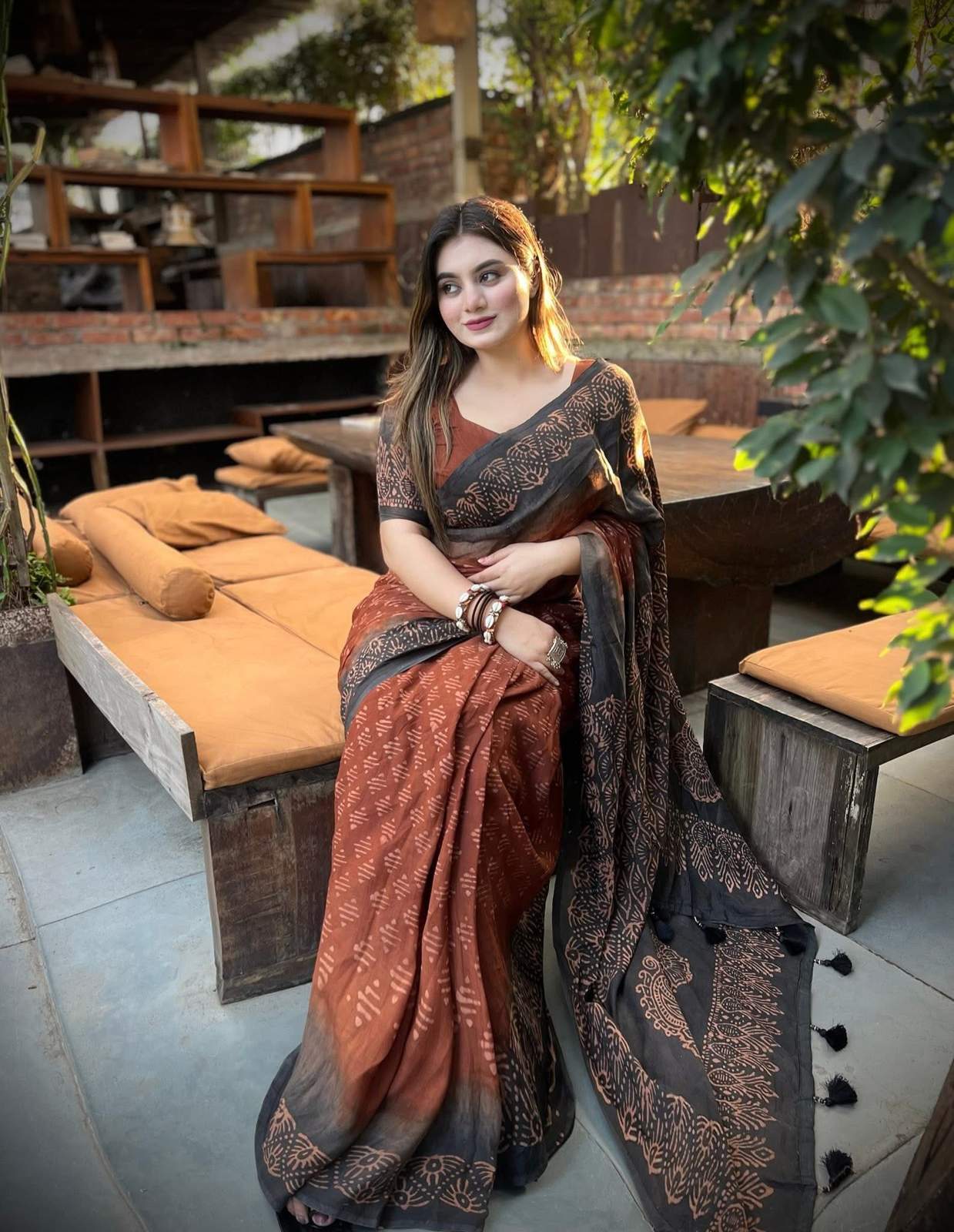 New Batik Design Printed Saree With Blouse Piece | BDS-10