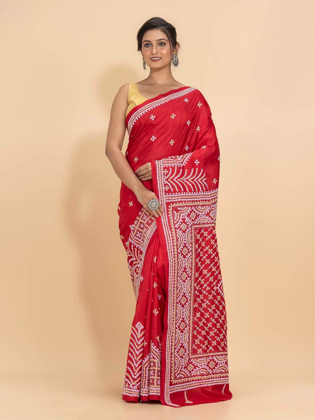 Red Color Pure Soft Silk Digital Printed Saree | DG-132