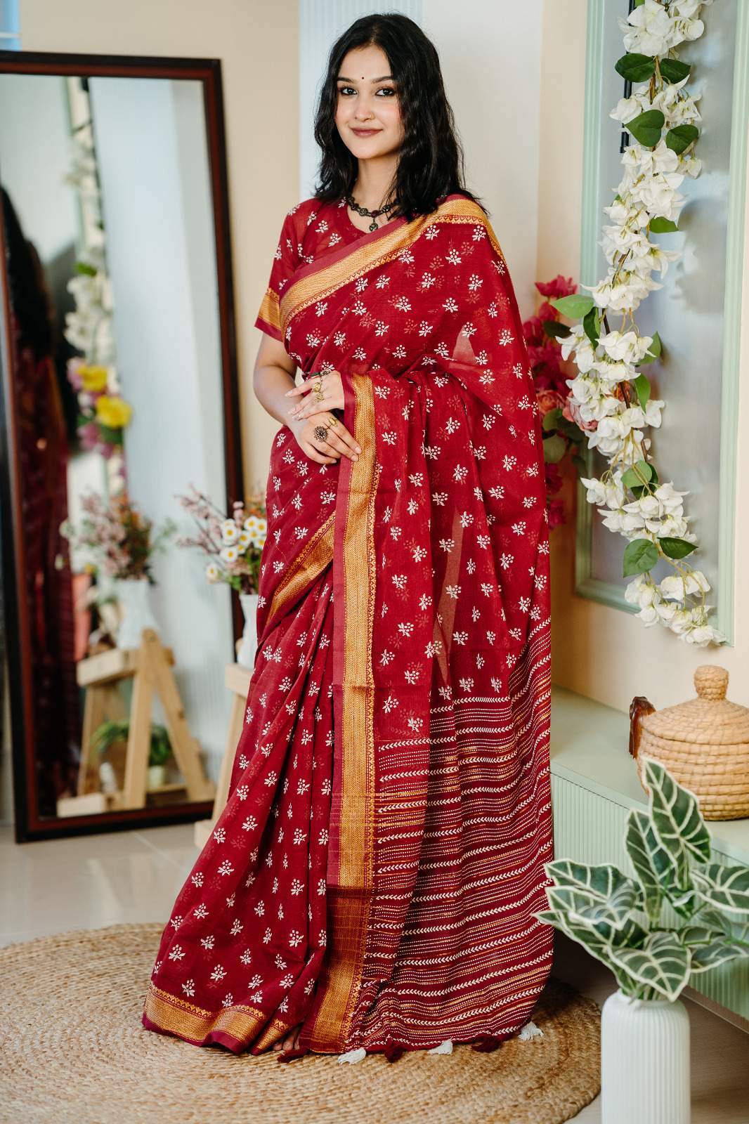Arong Cotton Block Printed Shari | RCS-21