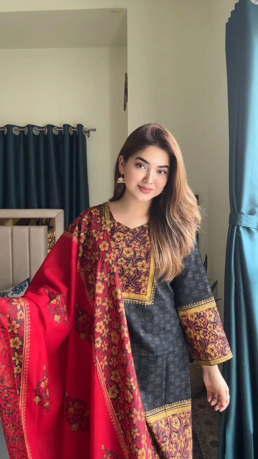 আড়ং কটন কাঠব্লকের থ্রি পিস | Code-2410
